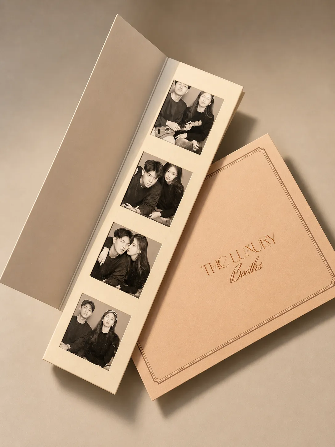 Luxury strip photo booth rental setup at wedding event in Delhi NCR