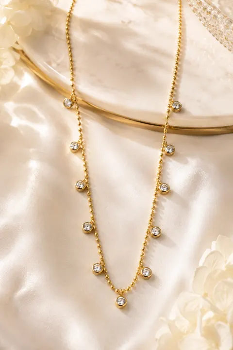 Premium anti-tarnish Circle Charm Pendant Necklace