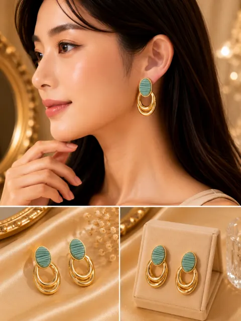 Premium Anti-Tarnish Earrings for Women | Luxury Gold-Plated Statement Stud Earrings | Long-Lasting Fashion Jewellery