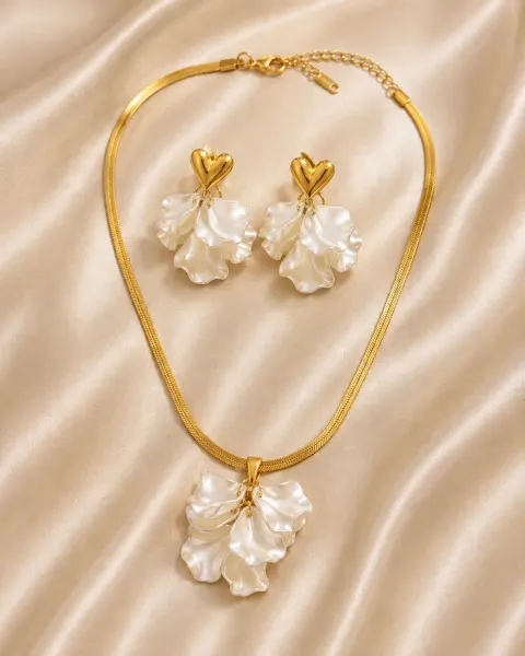 Elegant Pearl-Inspired Anti-Tarnish Jewellery Set | Galloria
