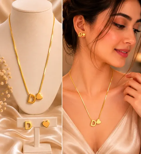 Elegant Gold-Plated Initial Necklace Set | Anti-Tarnish | Galloria