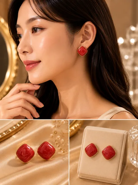 Premium Anti-Tarnish Earrings for Women | Luxury Gold-Plated Statement Stud Earrings | Long-Lasting Fashion Jewellery