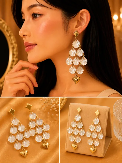 Premium Anti-Tarnish Earrings for Women | Luxury Gold-Plated Statement Drop Earrings