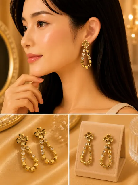 Premium Anti-Tarnish Earrings for Women | Luxury Gold-Plated Statement Drop Earrings | Long-Lasting Fashion Jewellery