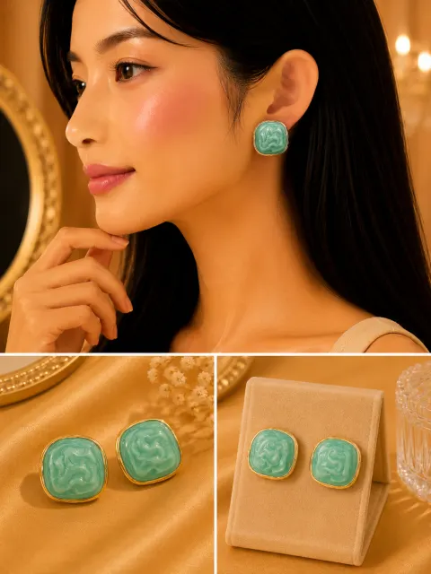 Premium Anti-Tarnish Earrings for Women | Luxury Gold-Plated Statement Stud Earrings | Long-Lasting Fashion Jewellery