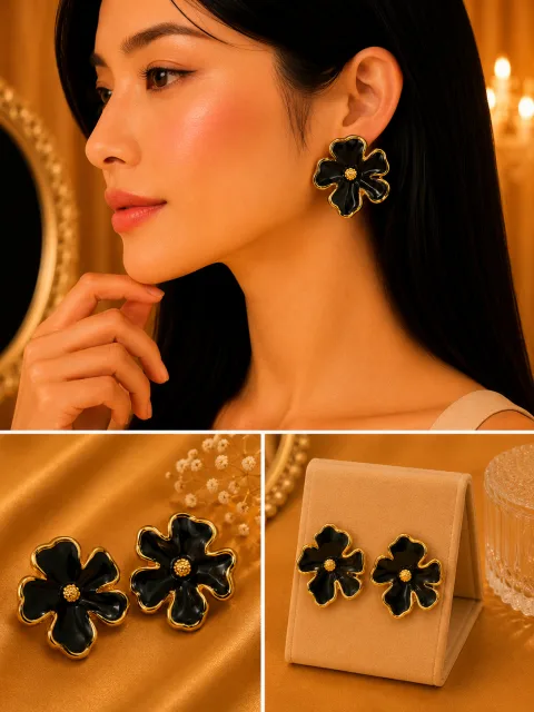 Premium Anti-Tarnish Earrings for Women | Luxury Gold-Plated Statement Stud Earrings | Long-Lasting Fashion Jewellery