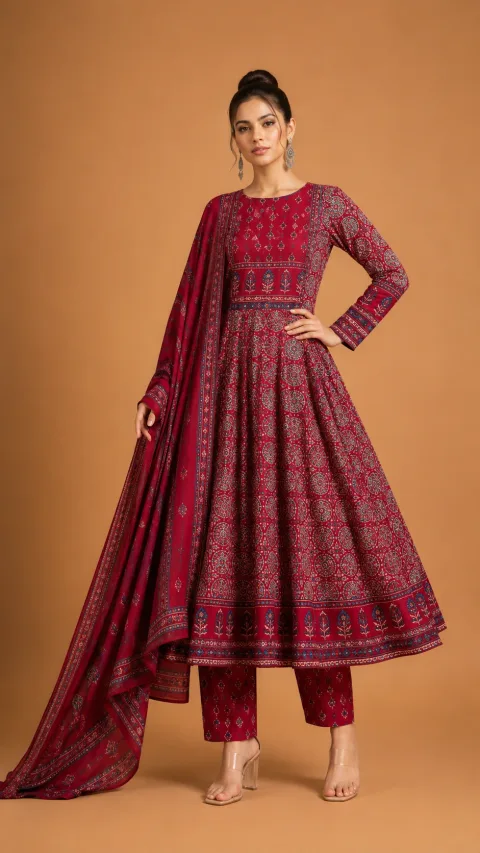 Ruby Heritage Pure Cotton 3-Piece Suit Set