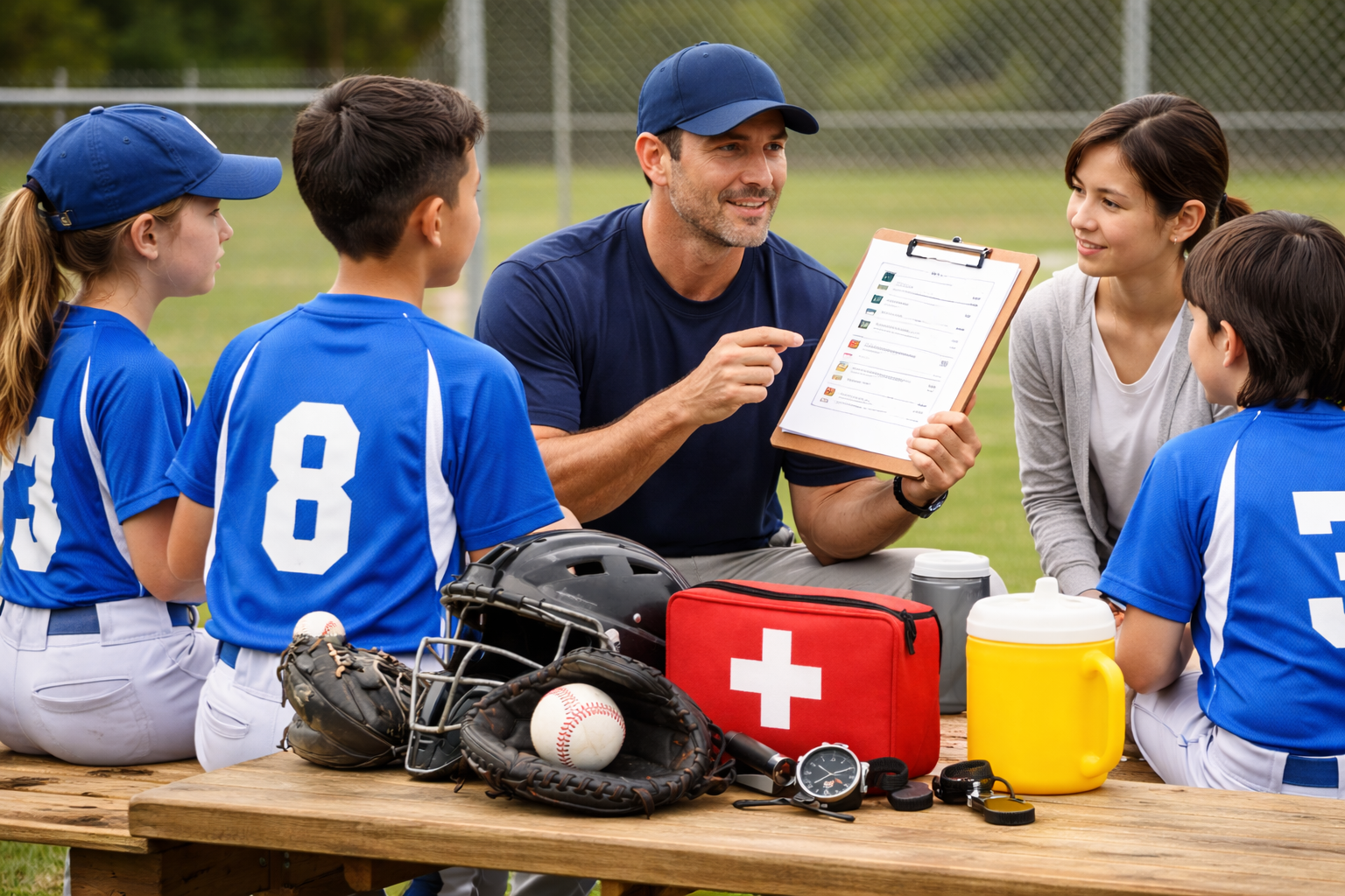 バスケットボールコートでの安全に関する説明会