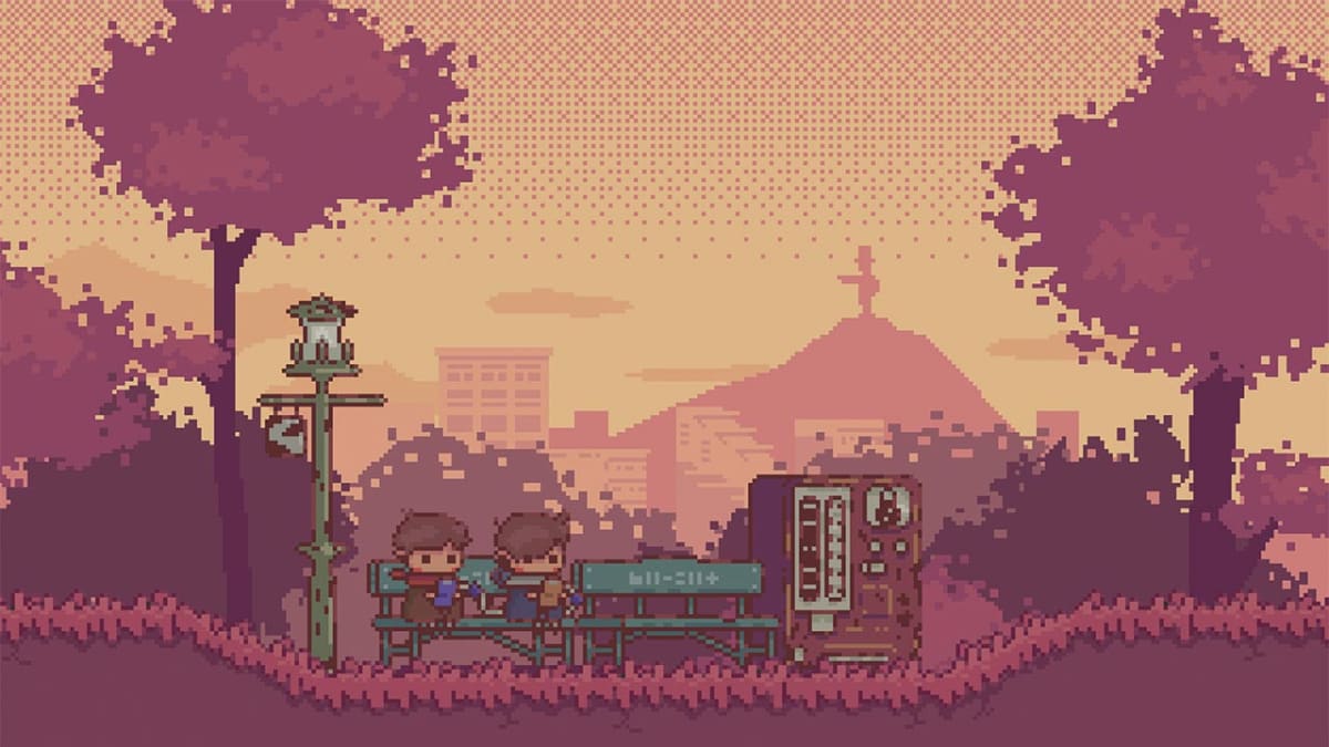 DbDの非対称型対戦サバイバルホラーを象徴する場面。仮面の殺人鬼がナタを手に迫り、物陰の生存者が息を殺してやり過ごそうとする。