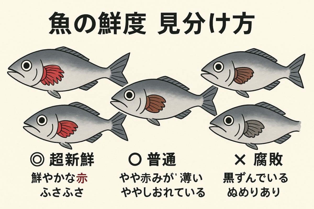 アジ科の魚類図鑑。日本近海に生息する18種類の魚を、形や色の特徴で見分けるために並べたリアルなイラスト。