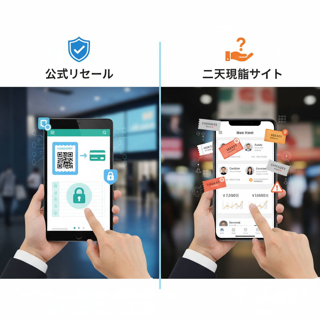 公式リセールと二次流通サイトのリセールは具体的に何が違いますか？