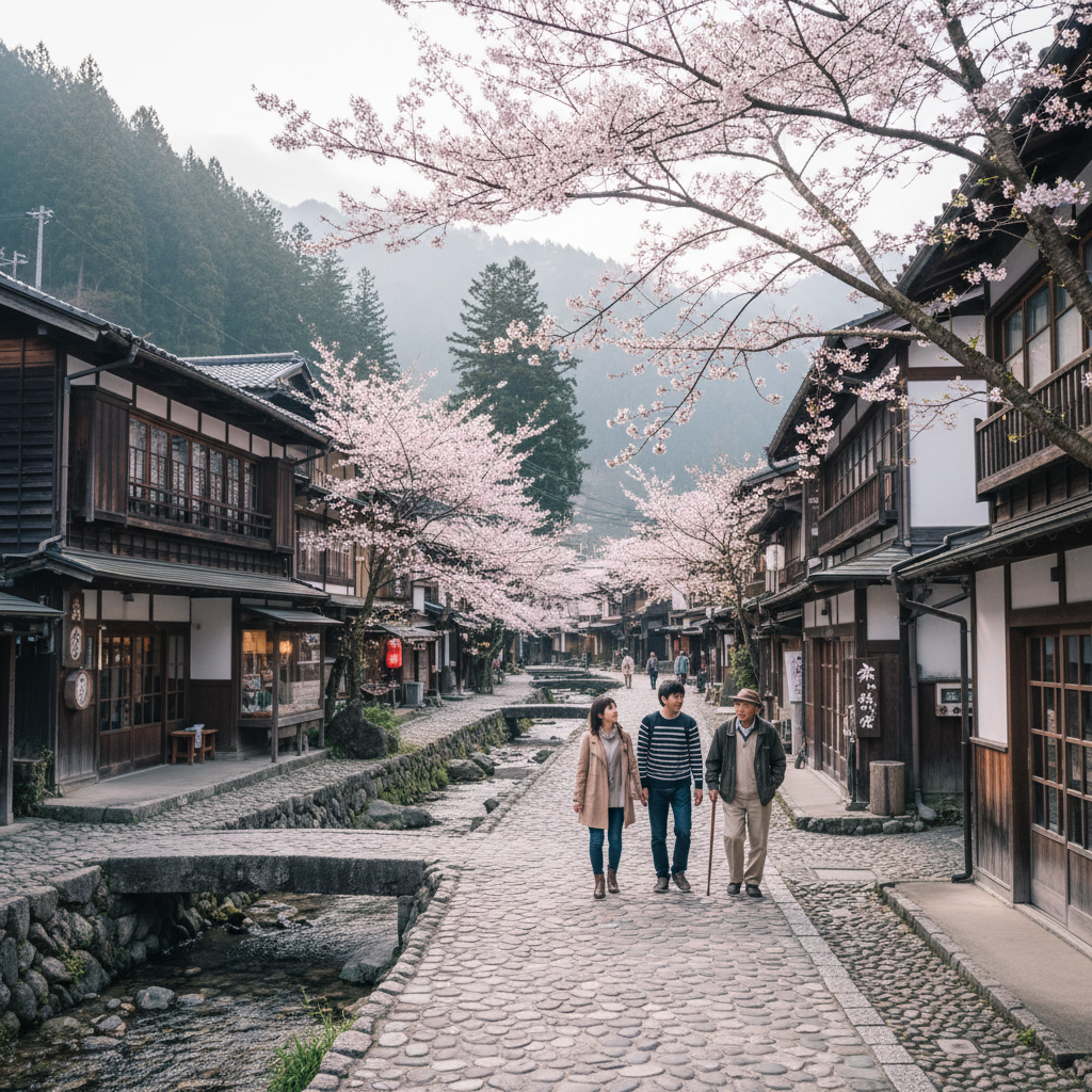 下部温泉の温泉街で、歴史を感じながらゆっくり散策できるおすすめのコースはありますか?
