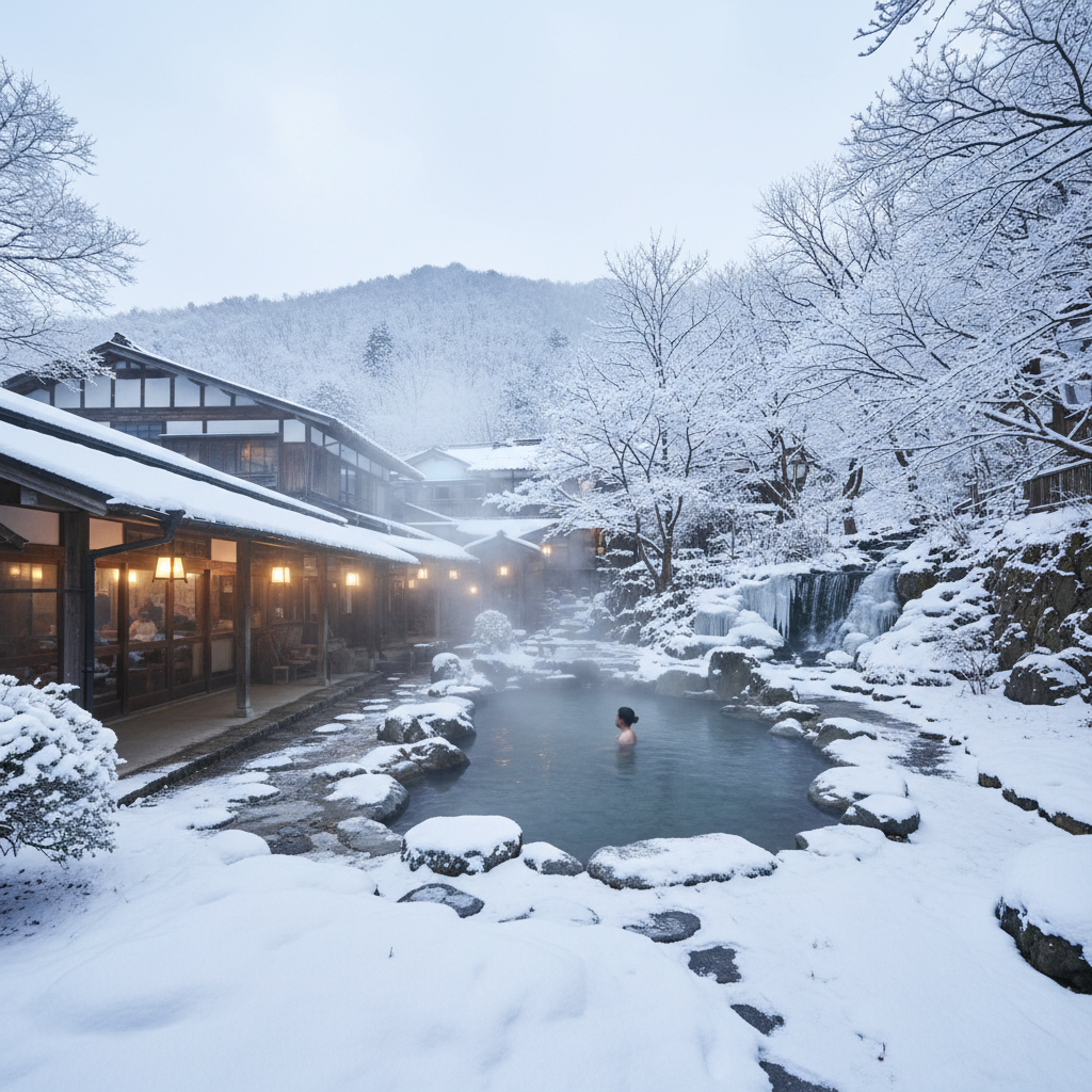厳冬期の下部温泉:雪景色と秘湯が織りなす究極の癒し体験ガイド