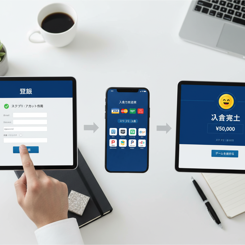 オンラインカジノの始め方で、登録から入金までの具体的な手順を教えてください