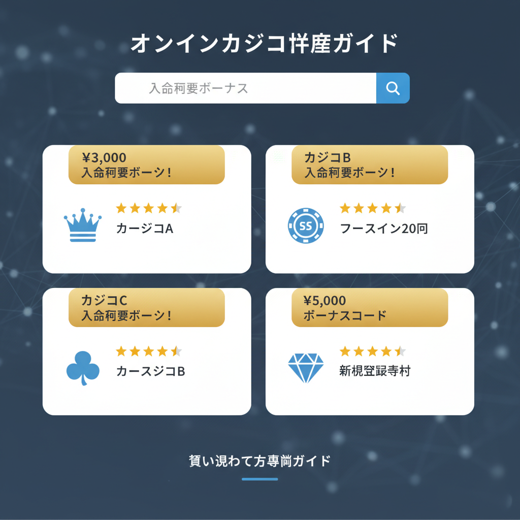 入金不要ボーナスのあるオンラインカジノはどこを探せば良いですか？