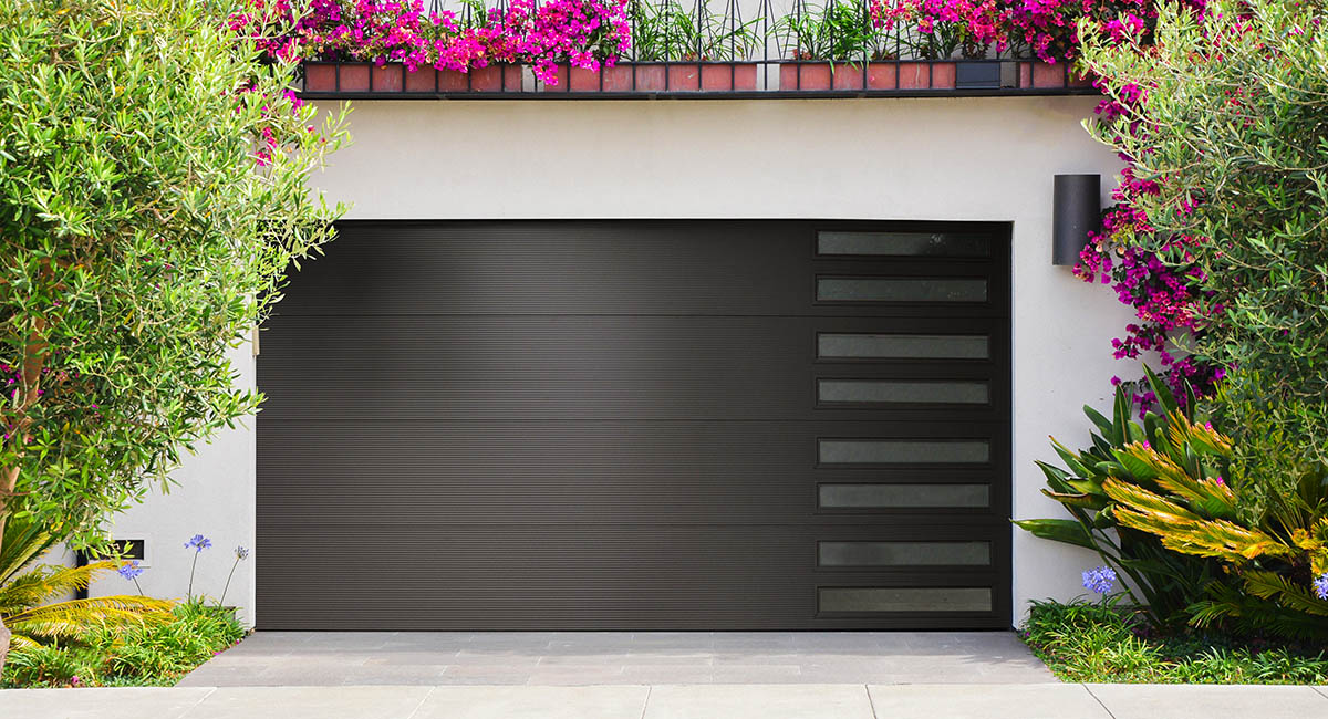 Garage Door with Frosted Windows