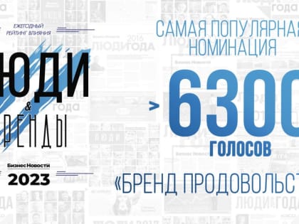 Самая популярная рубрика в рейтинге «Люди и Бренды-2023» – бренд продовольствия