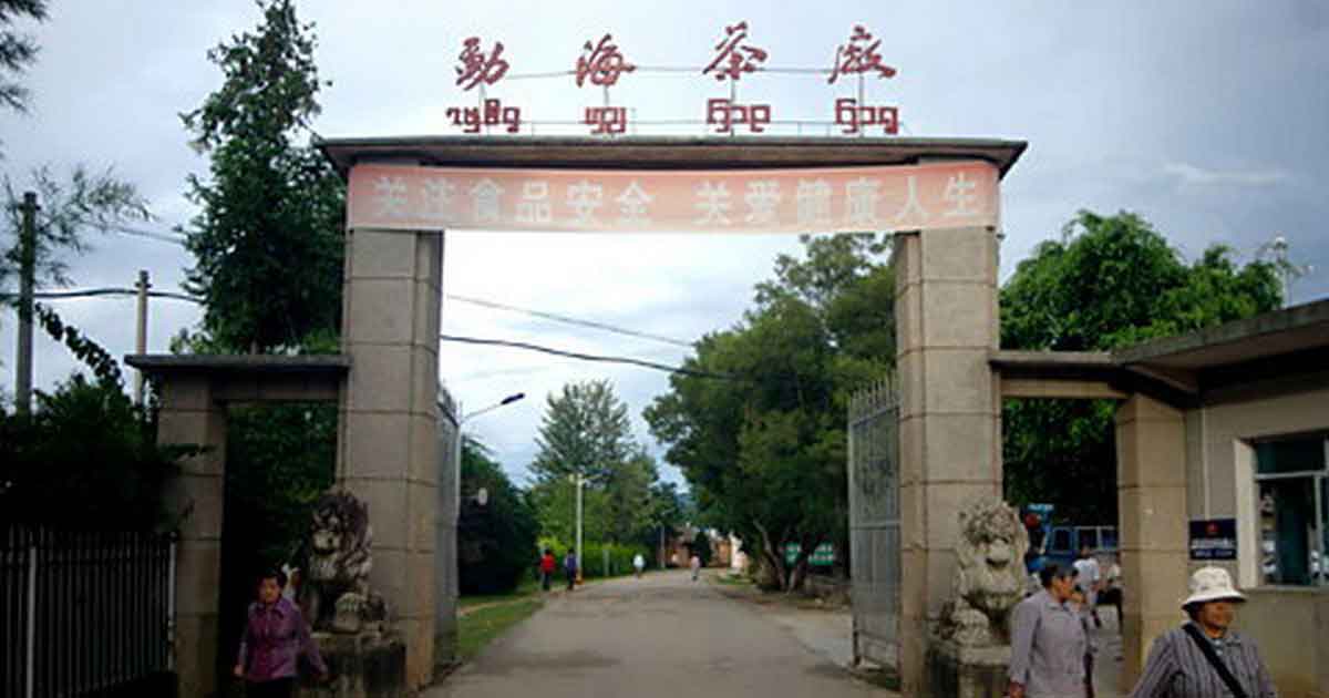 Главный вход Мэнхайской чайной фабрики в 2009 году