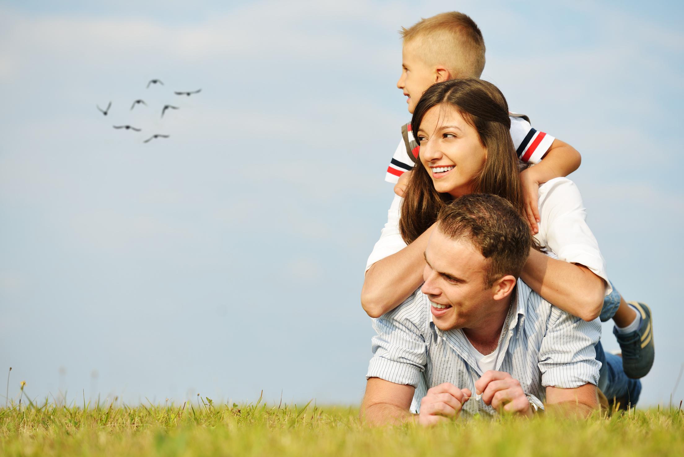 Family enjoying outdoor wellness