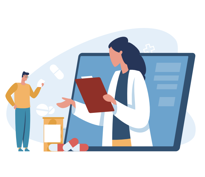 Telehealth consult illustration