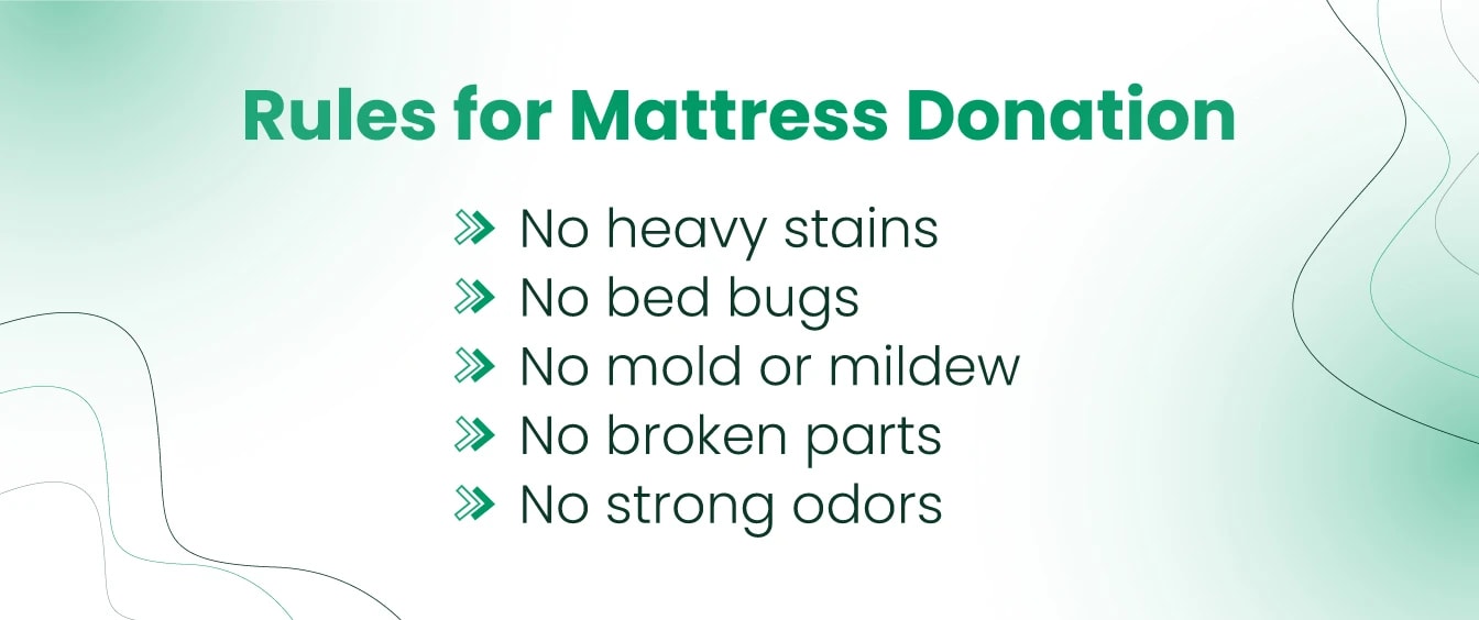 rules for mattress donation
