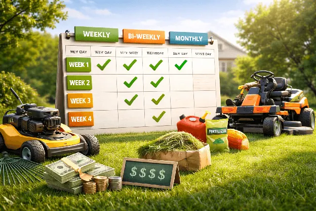 Lawn Mowing Cost by Frequency & Service Plans