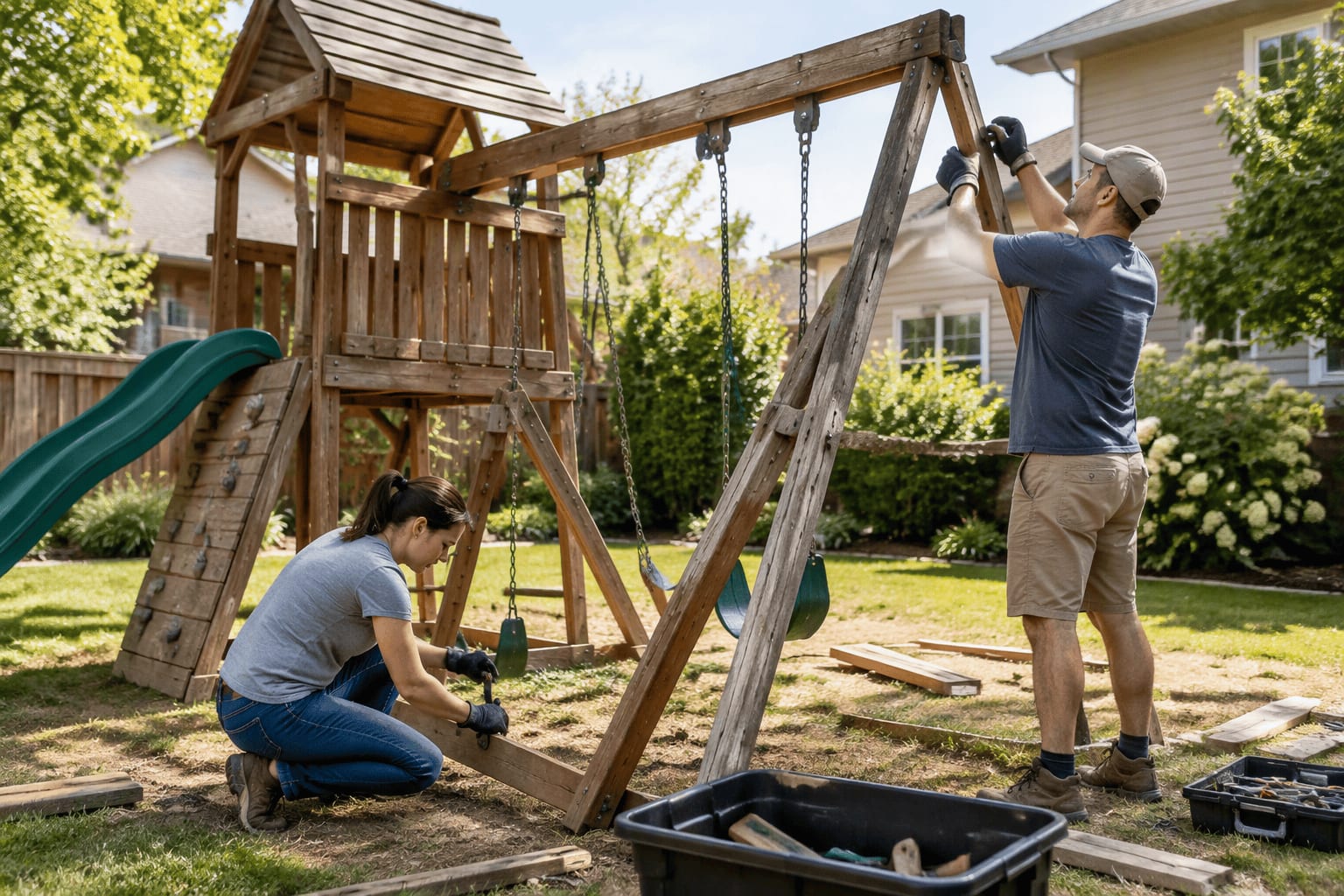 Playset or Swing Set Removal: What Homeowners Should Know Before Taking It Apart WeCycle blog: Playset or Swing Set Removal: What Homeowners Should Know Before Taking It Apart