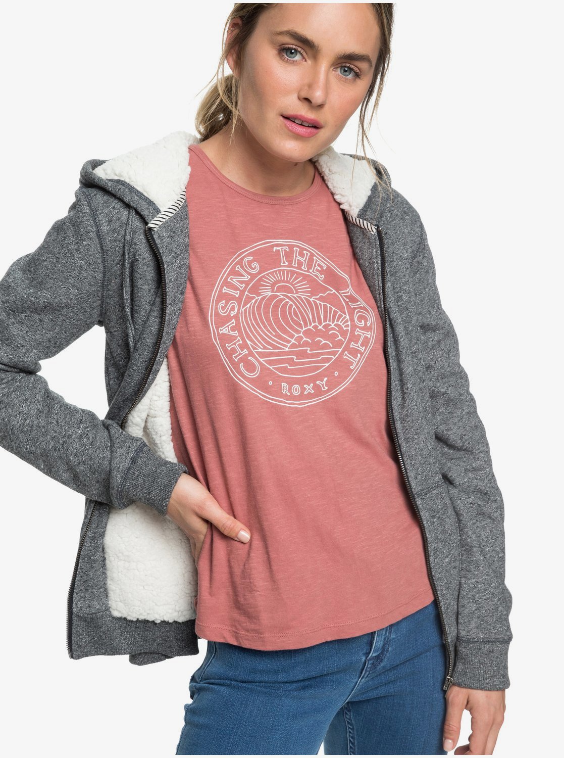 SWEAT ZIP TRIPPIN SHERPA ROXY thumbnail 2