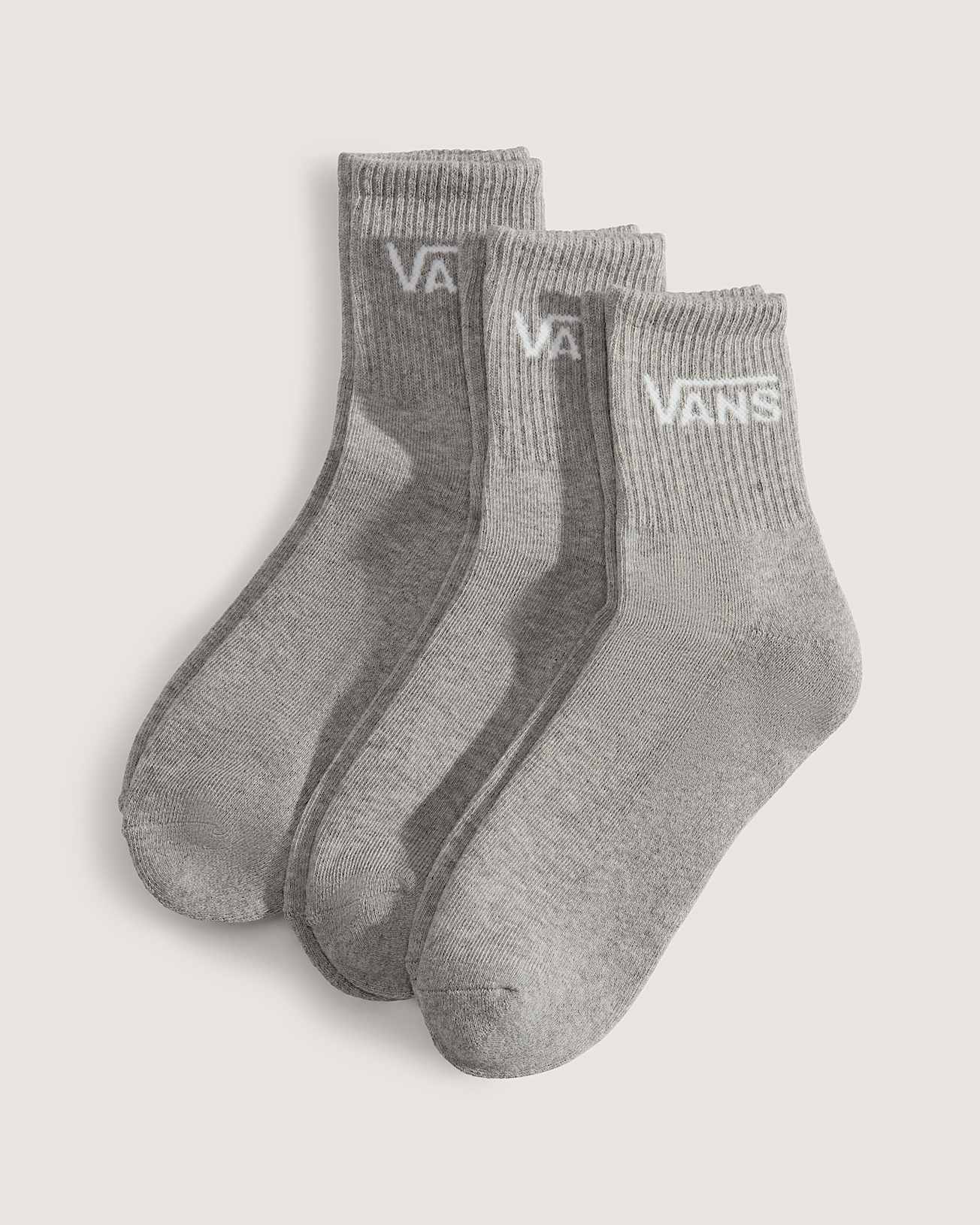 MEIAS CLASSIC HALF CREW HEATHER GREY PK3 VANS