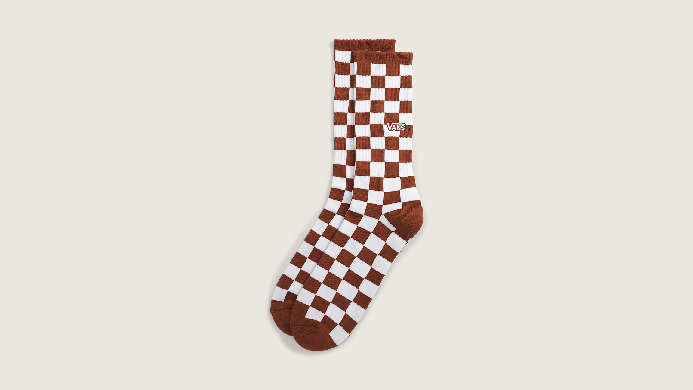 MEIAS CHECKERBOARD CREW RUST BRONZE VANS