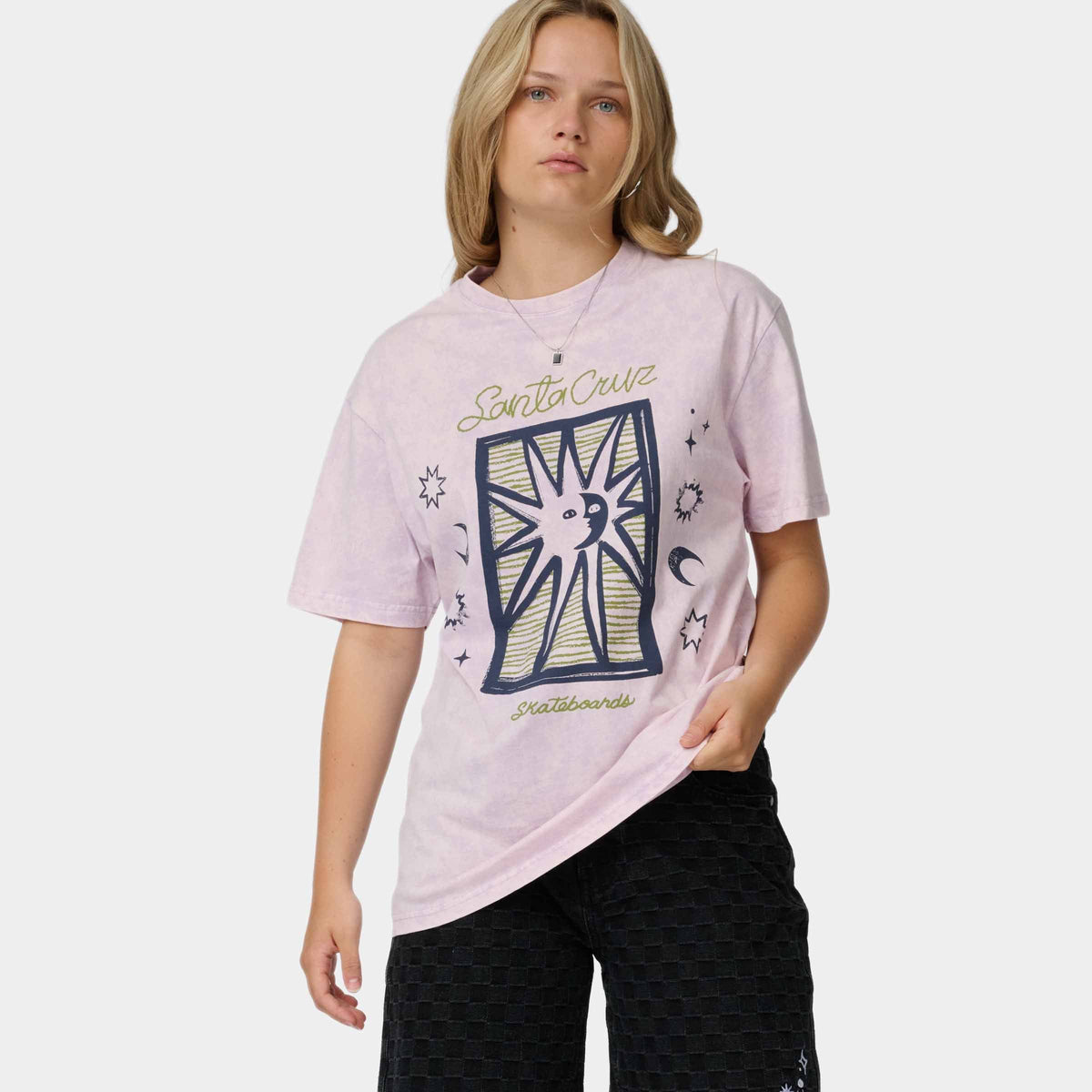 T-SHIRT WOMENS SUN STAMP SCRIPT SANTA CRUZ thumbnail 3