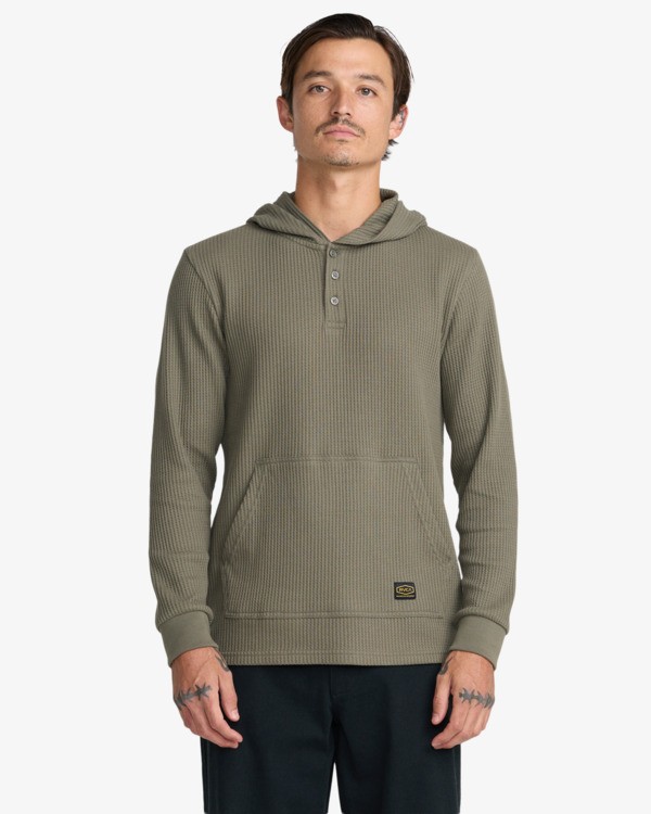 SWEAT DAYSHIFT THERMAL HOODED HENLEY RVCA