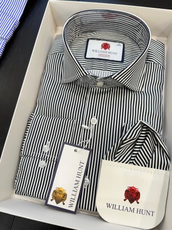 Black and White Striped Cotton Shirt