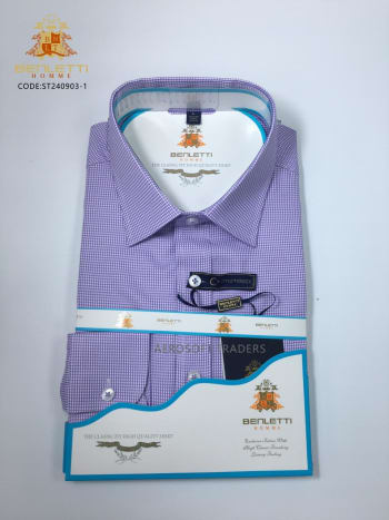 Purple Checked Cotton Shirt