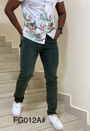 Slim Fit Green Denim Jeans