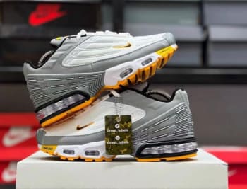 Nike Air Max Tuned Grey & Orange Performance Sneakers