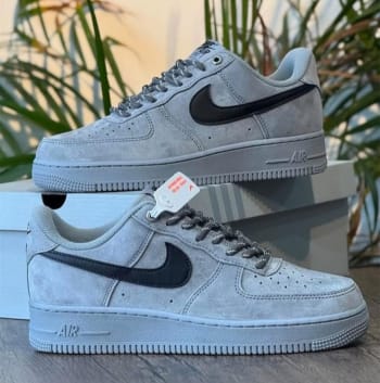 Nike Air Force 1 Grey Suede Sneakers