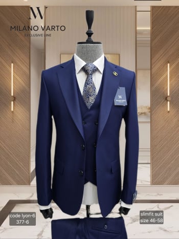 3-Piece Slim-Fit Blue Suit – Exclusive Line