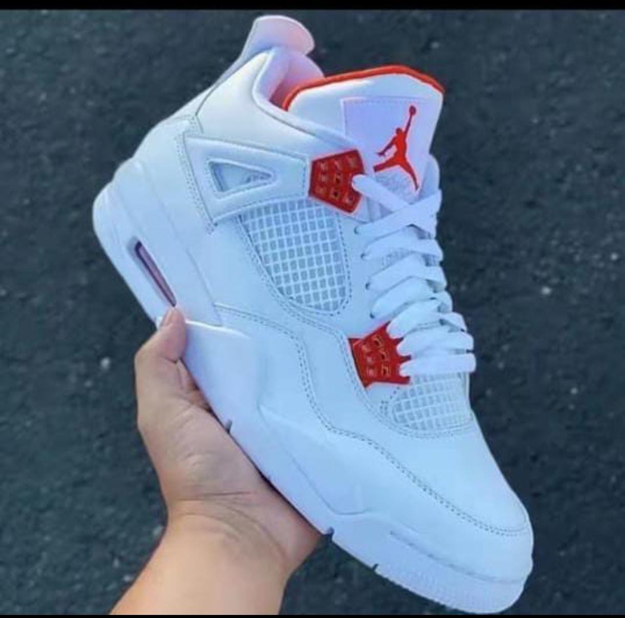 Air Jordan 4 White & Red Retro Sneakers