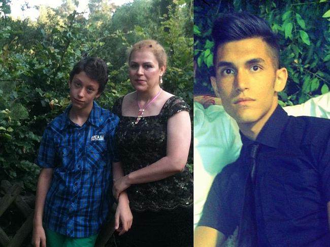 Pouria Nourmohammadi (R); his mother and his brother (L)