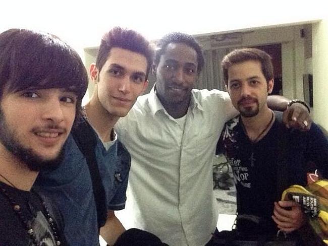 Delavar Seyed Mohammad Reza (2nd from right) and friends