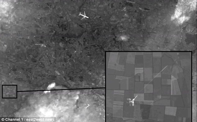 The plane purported to be MH17 from a satellite photo