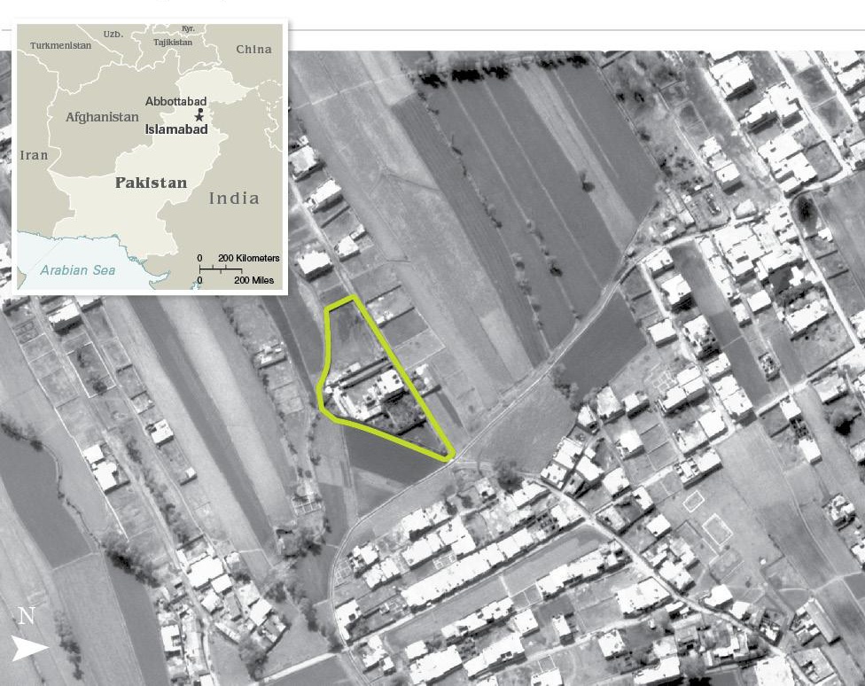 Map of the compound in Abbottabad