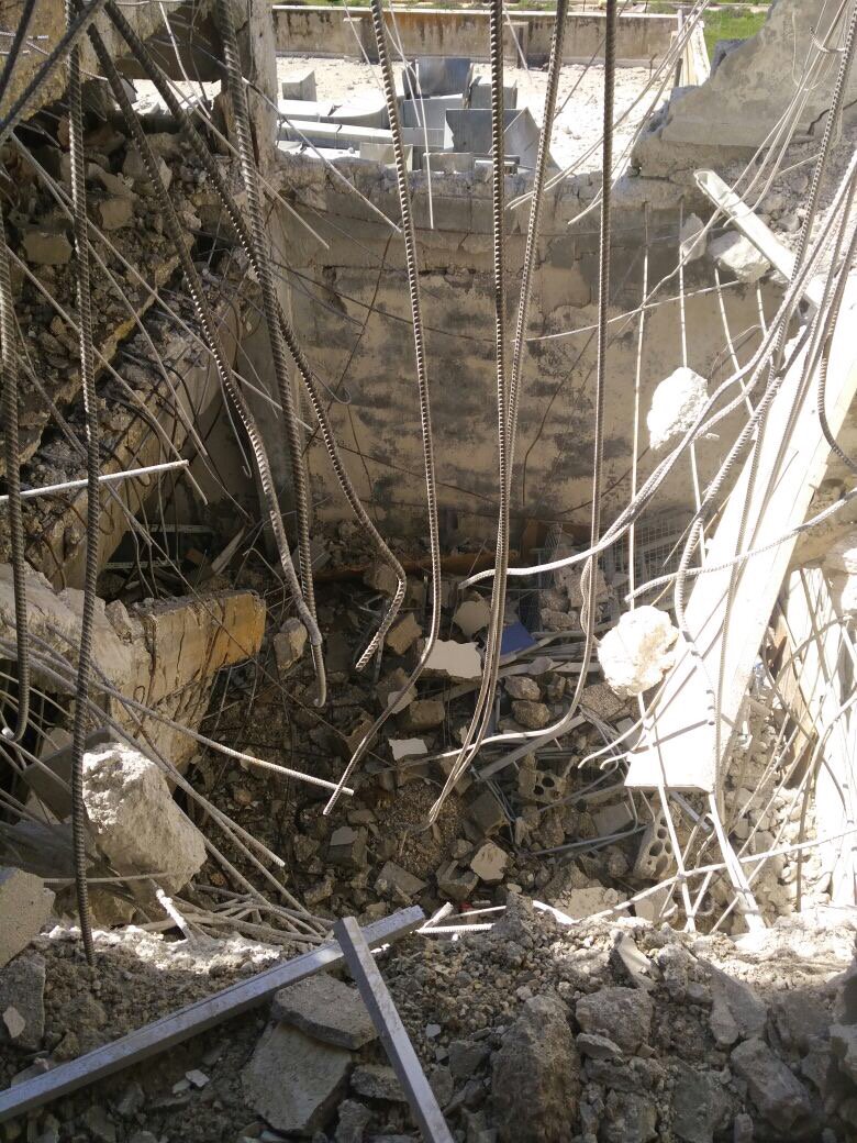 Partially destroyed Khan Sheikhoun hospital