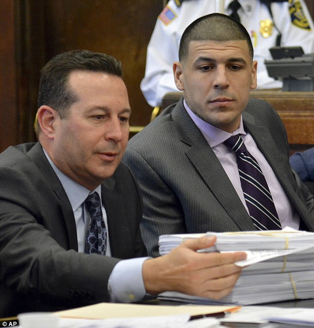 Hernandez with lawyer Jose Baez