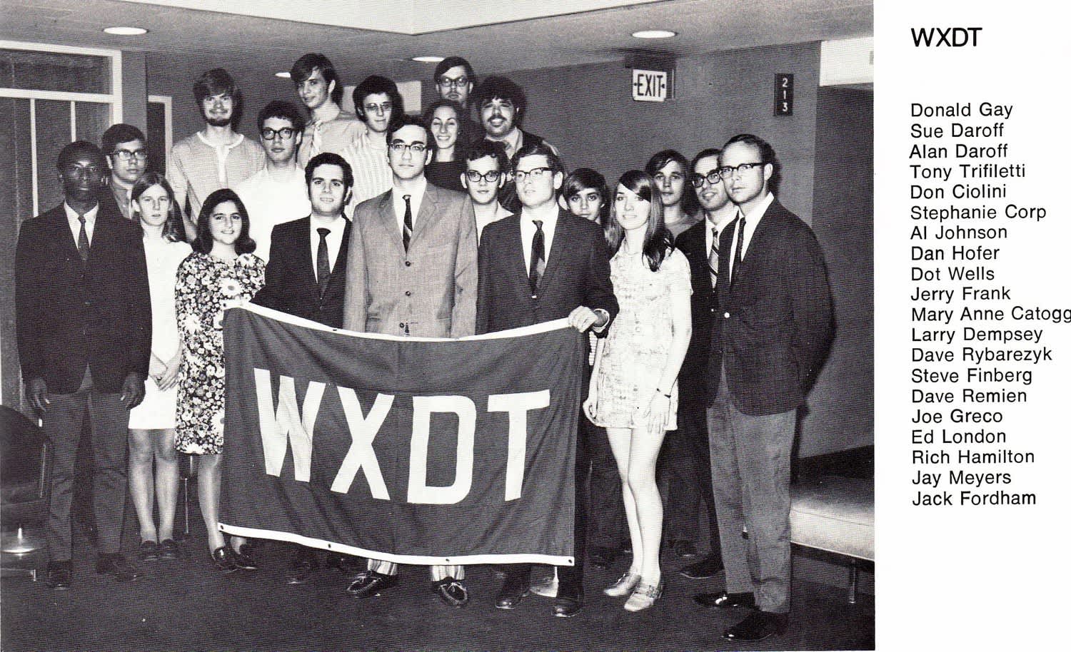 WXDT staff in The Lexerd, 1970