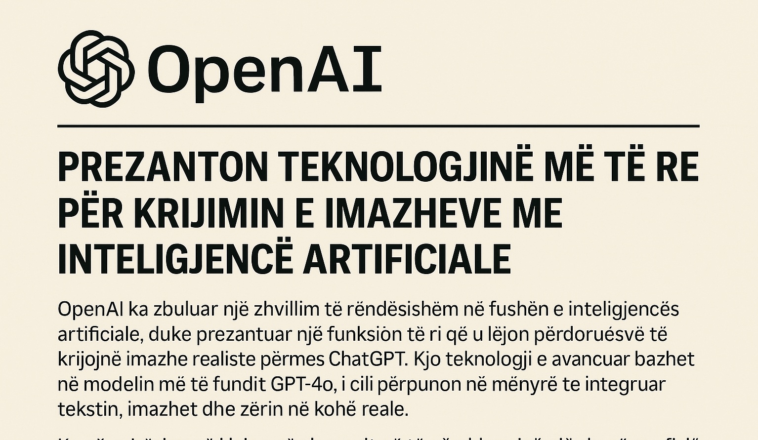 OpenAI prezanton teknologjinë më të re për krijimin e imazheve me inteligjencë artificiale