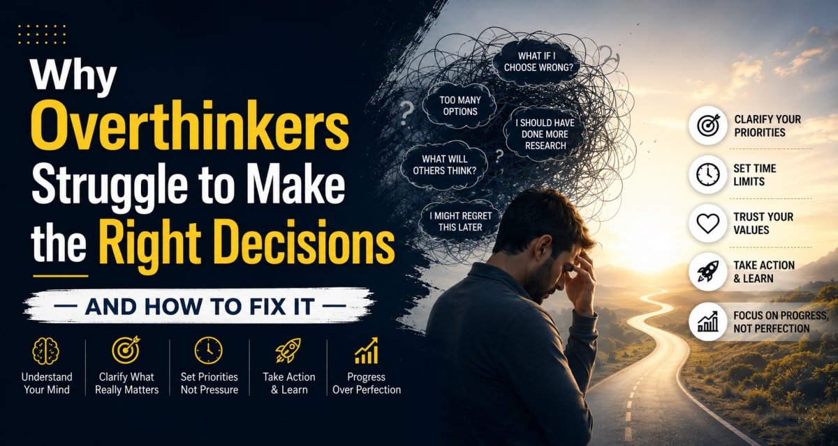 Overthinking & Decision Making "Why Overthinkers Struggle to Make the Right Decisions — And How to Fix It"