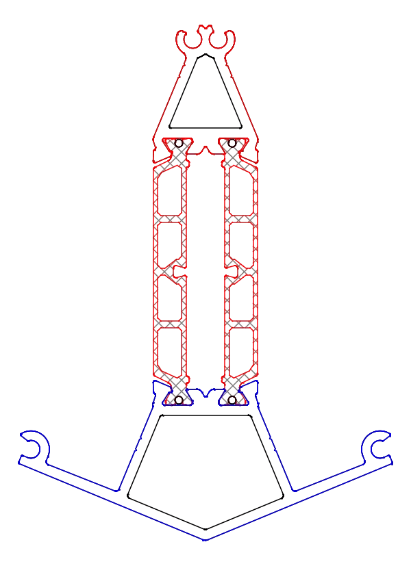 [K518605] Кутовий імпост 135° (ST) Aluprof
