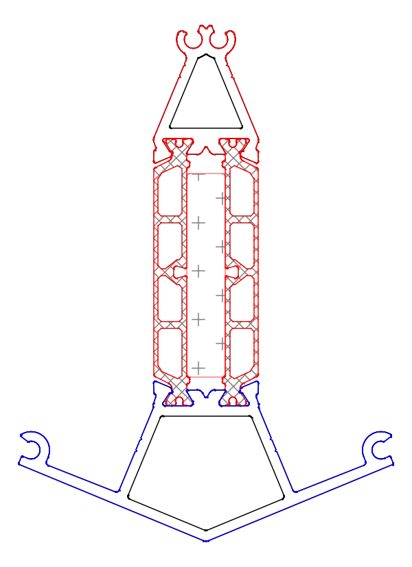 [K818605] Кутовий імпост 135° (AERO) Aluprof